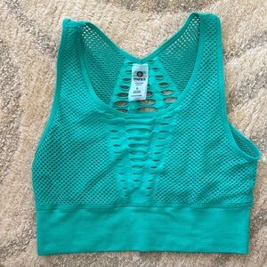 Mono B Green Mesh Sports Bra